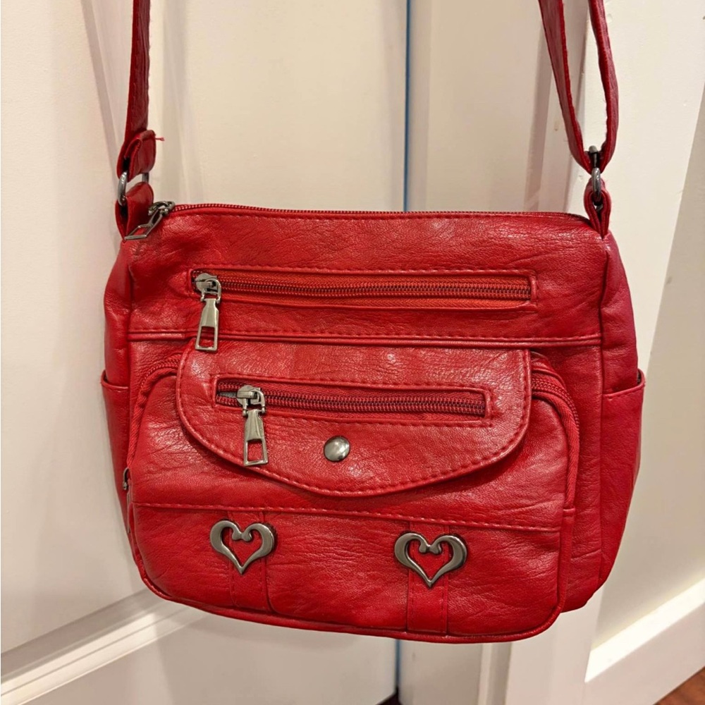 Red Leather Shoulder Bag